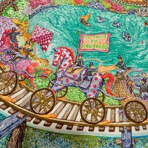 Hermès "Les Folies du Faubourg" scarf 90